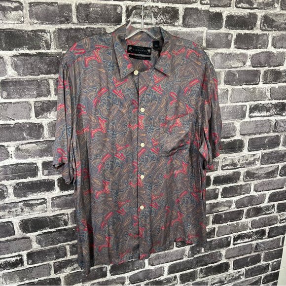 NWT All Saints Oslo Paisley Short Sleeve Shirt - size M - Picture 5 of 14